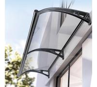 Baldacchino trasparente a forma di arco in alluminio per porte e finestre, copertura solare durevole per patio (80 x 360 cm) migliora la protezione dell'ingresso