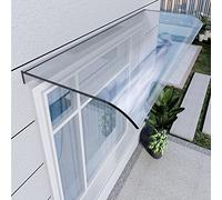 Baldacchino trasparente in policarbonato - Protezione dalle intemperie - Parasole e parapioggia per porta d'ingresso, design ad arco e tetto piatto, include accessori di montaggio (50 x 260 cm/20 x