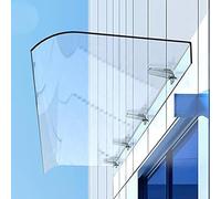 Baldacchino trasparente per porta d'ingresso, invisibile, per finestre, veranda trasparente, in policarbonato, per balconi e garage, protezione da pioggia e neve (50 x 100 cm)