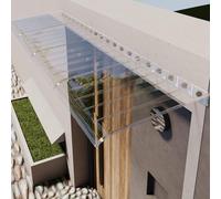 Baldacchino trasparente per porta d'ingresso, tenda da esterno, tettoia per porta, copertura antipioggia per finestre, veranda, veranda, copertura in policarbonato per garage, balconi, ristoranti, 40