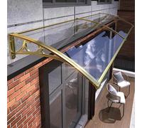 Baldacchino trasparente per porta, Tenda in policarbonato per porta d'ingresso, Supporto in alluminio, Protezione da pioggia e neve UV, Copertura d'ingresso moderna, 203,2 x 50,8 cm, Rifugio esterno