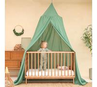 Baldacchino Verde per Cameretta | Cielo Letto Sospeso per Lettino Neonato | Zanzariera per Culla & Stanza dei Giochi | Baldacchino Rotondo per Bambino
