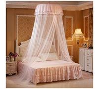 Baldacchino, Zanzariera Letto Decorazione Camera Bambino E Adulto Tenda per Letto Zanzariere Universale a Cupola per Letto Singolo Matrimoniale(Altezza :2.7M) Pink