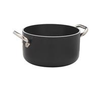 Pentole Agnelli, Casseruola alta in alluminio antiaderente AlBlack 5mm per induzione, maniglie in acciaio, 28 cm, ALSA2104SSPI28 - metallo ALSA2104SSPI28