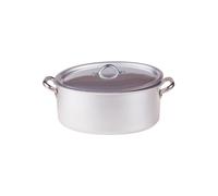 Casseruola ovale 32X22X13H coperchio alluminio 3 Professionale Pentole Agnelli