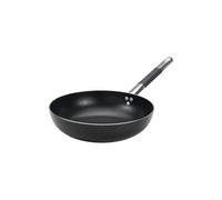 Pentole Agnelli Al Black 3 mm Padella Svasata alta Saltare con Manico "Cool", Nero, 36 cm