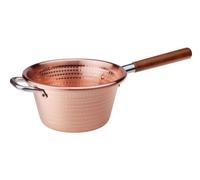 (TG. 22 cm) Pentole Agnelli COCM65M22 Paiolo con Manico in Legno, Rame, 22 cm -