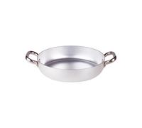 Pentole Agnelli Linea Alluminio 3 mm Professionale Tegame con Due Maniglie Inox, Argento, 32 cm