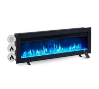 BALDERIA Camino Elettrico Agnes 40" | Caminetto a Incasso Con Riscaldamento 2000 W | Effetto Fiamma 3D | Inserto Con Telecomando, Timer, Termostato | Nero