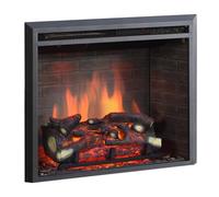 BALDERIA camino elettrico Calida 26" | Caminetto elettrico a incasso | Effetto fiamma 3D | Riscaldamento elettrico 2000W, crepitio | Focolare da inserto con telecomando, timer, termostato | Nero