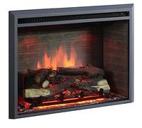 BALDERIA camino elettrico Calida 26" | Caminetto elettrico a incasso | Effetto fiamma 3D | Riscaldamento elettrico 2000W, crepitio | Focolare da inserto con telecomando, timer, termostato | Nero