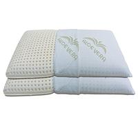 Baldiflex Coppia Cuscini in Lattice, Forma Classica, Fodera Aloe Vera Anallergica Antiacaro Altezza 14 cm