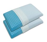 Baldiflex, Coppia di Cuscini in Memory Foam Modello Saponetta Premium Fresh, Guanciale Memory con Fori di Traspirazione, Contro Dolore Collo e cervicale, Ortopedico, rinfrescante