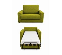 Baldiflex - Divano Letto 2 in 1 con Materasso Singolo 80x190 Ortopedico, Maragià, Prontoletto RICHIUDIBILE 1 Posto con Rivestimento SFODERABILE e Lavabile, Verde