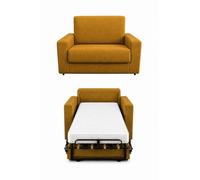 Baldiflex - Divano Letto 2 in 1 con Materasso Singolo 80x190 Ortopedico, Maragià, Prontoletto RICHIUDIBILE 1 Posto con Rivestimento SFODERABILE e Lavabile, Mango