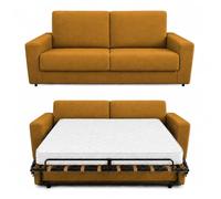 Baldiflex - Divano Letto 2 Posti con Materasso Matrimoniale 140x190 cm Ortopedico, Maragià, Prontoletto RICHIUDIBILE con Rivestimento SFODERABILE e Lavabile, Mango