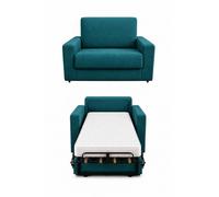 Baldiflex - Divano Letto 2 Posti con Materasso Piazza e Mezzo 120x190 cm Ortopedico, Maragià, Prontoletto RICHIUDIBILE con Rivestimento SFODERABILE e Lavabile, Turchese