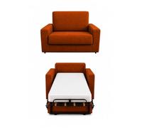 Baldiflex - Divano Letto 2 Posti con Materasso Piazza e Mezzo 120x190 Ortopedico, Maragià, Prontoletto RICHIUDIBILE con Rivestimento SFODERABILE e Lavabile, Arancione
