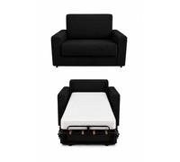 Baldiflex - Divano Letto 2 Posti con Materasso Piazza e Mezzo 120x190 Ortopedico, Maragià, Prontoletto RICHIUDIBILE con Rivestimento SFODERABILE e Lavabile, Nero