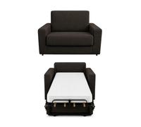 Baldiflex - Divano Letto 2 Posti con Materasso Piazza e Mezzo 120x190 Ortopedico, Maragià, Prontoletto RICHIUDIBILE con Rivestimento SFODERABILE e Lavabile, Caffè