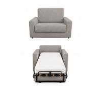 Baldiflex - Divano Letto 2 Posti con Materasso Piazza e Mezzo 120x190 Ortopedico, Maragià, Prontoletto RICHIUDIBILE con Rivestimento SFODERABILE e Lavabile, Grigio Chiaro