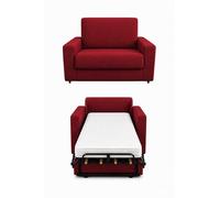 Baldiflex - Divano Letto 2 Posti con Materasso Piazza e Mezzo 120x190 Ortopedico, Maragià, Prontoletto RICHIUDIBILE con Rivestimento SFODERABILE e Lavabile, Rosso