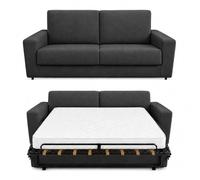 Baldiflex - Divano Letto 3 Posti con Materasso Matrimoniale 160x190 cm Ortopedico, Maragià, Prontoletto RICHIUDIBILE con Rivestimento SFODERABILE e Lavabile, Grigio Antracite