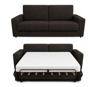 Baldiflex - Divano Letto 3 Posti con Materasso Matrimoniale 160x190 cm Ortopedico, Maragià, Prontoletto RICHIUDIBILE con Rivestimento SFODERABILE e Lavabile, Caffè