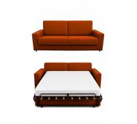 Baldiflex - Divano Letto 3 Posti con Materasso Matrimoniale 160x190 cm Ortopedico, Maragià, Prontoletto RICHIUDIBILE con Rivestimento SFODERABILE e Lavabile, Arancione