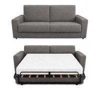 Baldiflex - Divano Letto 3 Posti con Materasso Matrimoniale 160x190 cm Ortopedico, Maragià, Prontoletto RICHIUDIBILE con Rivestimento SFODERABILE e Lavabile, Grigio