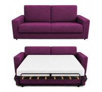 Baldiflex - Divano Letto 3 Posti con Materasso Matrimoniale 160x190 cm Ortopedico, Maragià, Prontoletto RICHIUDIBILE con Rivestimento SFODERABILE e Lavabile, Fucsia