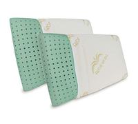Baldiflex Emporio, Coppia Cuscini Memory Foam Ecologico Ecogreen Altezza 15 cm Fodera in Aloe Vera, Verde