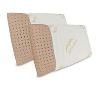 Baldiflex Emporio, Coppia Cuscini Memory Foam Ecologico, Modello Ecomilk 73x42cm, Altezza 11cm, Fodera in Aloe Vera