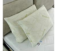 Baldiflex Emporio - Coppia di Cuscini in Memory Foam, Modello Saponetta 40x60 cm, Fodera in Bamboo