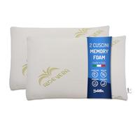 Baldiflex Emporio, Coppia di Cuscini Saponetta Memory Foam, Aloe Vera, Altezza 11 cm, Soffice