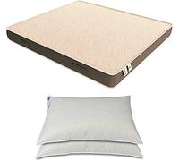 Baldiflex Materasso in Waterfoam Matrimoniale Power, con Rivestimento in Aloe Vera Fascia 3D Massaggiante, Ergonomico, Traspirante, Antiacaro (180x200 cm + 2 Cuscini Omaggio)