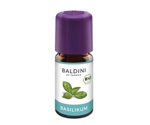 Baldini - Olio di basilico BIO, 100% puro olio essenziale di basilico biologico, per cucinare, aroma di basilico, 5 ml