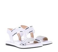 Baldinini Sandal Mirror Elastic White & Silver, Balletto Piatto Donna, Multicolore, 37 EU