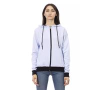Baldinini Trend Purple Cotton Women Sweater With Adjustable Hood - M
