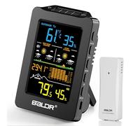 Baldr Stazione meteo con previsioni duali di 1 ora e 12 ore, termometro ricaricabile alimentato tramite USB per interni ed esterni, wireless, monitor portatile della temperatura esterna per
