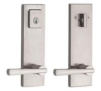 Baldwin Kwikset 183SPEXSPL Sqr 15 SMT CP Prestige Spyglass, doppio manico set con leva Featuring Smart Key, satin nickel by