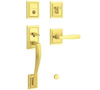 Baldwin Prestige Torrey Pines - Maniglia cilindrica a basso profilo con leva Torrey con SmartKey in ottone satinato