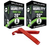 Baldwins Coppia di camere d'aria per ciclo/bicicletta 20" x 1,75 a 2,125 (adatto a tutti i 1,75, 1,85, 1,90, 1,95, 2,0, 2,10, 2,125) valvola tipo Schrader/auto (confezione da 2)
