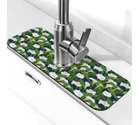 Bale giglio di baia del rubinetto del rubinetto del lavandino della cucina assorbente ad asciugatura rapida tappetino di scarico intorno al rubinetto del lavello della cucina tappetino del lavandino