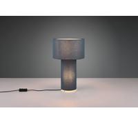 BALE LAMPADA DA TAVOLO BASE ILLUMINATA E PARALUME TESSUTO BLU H. 40CM 2 LUCI ATTACO E27