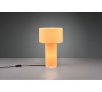 BALE LAMPADA DA TAVOLO BASE ILLUMINATA E PARALUME TESSUTO GIALLO H. 40CM 2 LUCI ATTACO E27
