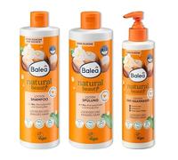 Balea - 3 confezioni da 1 balsamo per capelli ricci Natural Beauty 350 ml, 1 maschera 3 in 1 per capelli ricci, 250 ml, 1 shampoo Natural Beauty Lock, 400 ml