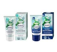 Balea Crema da giorno e notte per pelli normali e miste, 10% aloe vera idratante, con complesso idro-complesso per carnagione radiosa, vegano, set da 2