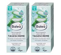 Balea Crema Viso Umidificante, 2 x 50 ml, Idratante con Aloe Vera e Hydro-Compless, SPF 15