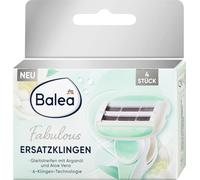 Balea Fabulous - Lame per rasoio, 4 lame di ricambio, con strisce scorrevoli con aloe vera e olio di argan, lame da donna per rasoio da donna